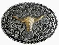 Buckle longhorn goud 