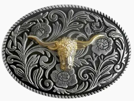 Buckle longhorn goud 